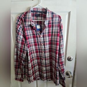 Red and Blue Plaid Men's Casual Shirt Jack Maverick